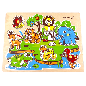 ภาพตัดต่อสัตว์ป่า(8 ชิ้น) , ของเล่นไม้, ของเล่นเสริมพัฒนาการ, ของเล่นเด็กอนุบาล, สื่อการสอนเด็กอนุบาล