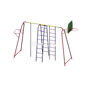 บาร์ปีนป่าย+แป้นบาส เครื่องเล่นสนาม กลางแจ้ง เหล็ก, สนามเด็กเล่น ,OutdoorPlayground, เครื่องเล่น สพฐ. โรงเรียน ศูนย์เด็กเล็ก