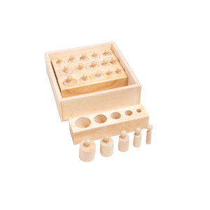 ไซลินเดอร์บล็อคมีจุก (mini) ,ของเล่นไม้, ของเล่นเสริมพัฒนาการ, ของเล่นเด็ก, สื่อการสอน,มอนเตสซอรี่ ,montessori, สื่อการสอนประถม