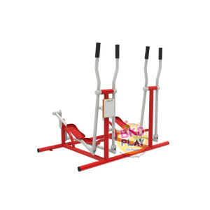 เครื่องออกกำลังกายกลางแจ้งผู้ใหญ่,บริหารแขน-ขา-สะโพก-หัวไหล่ (แบบโยกวิ่งสลับเท้าคู่),ลานกีฬาอเนกประสงค์ สวนสาธารณะ ,เทศบาล,หมู่บ้าน,ผลิตในไทย, สั่งทำตามสีที่ต้องการได้ ขนาด 100 x 150 x 160 ซม.