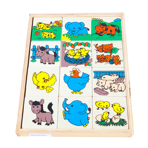 เกมจับคู่สัญลักษณ์แม่-ลูก ชุดสัตว์เลี้ยง , ของเล่นไม้, ของเล่นเสริมพัฒนาการ, ของเล่นเด็กอนุบาล, สื่อการสอนเด็กอนุบาล