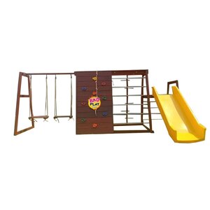 เครื่องเล่นสนามไม้ ชุด Z ปีนป่ายเชือก ชิงช้า ,ปีนหน้าผา ปีนป่ายไม้ เครื่องเล่นสนามกลางแจ้ง-ในร่มของเล่นสนาม wood playground