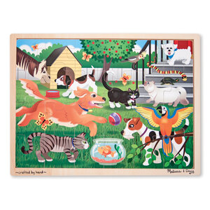 ชุดจิ๊กซอไม้ รุ่นสัตว์เลี้ยง 24ชิ้น ส่งเสริมการเล่นแบบมีสมาธิ Wooden Jigsaw Puzzle Pets 24pc Melissa&Doug, ของเล่นเสริมพัฒนาการ, ของเล่น