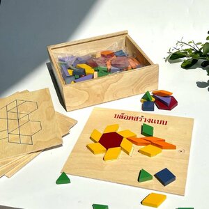 ของเล่น, แทนแกรม Tangram, บล็อกสร้างแบบ ,ของเล่น, ของเล่นไม้, ของเล่นเสริมพัฒนาการ พร้อมส่งในไทย