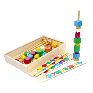 แท่งไม้ร้อยลูกปัด , ของเล่นไม้, ของเล่นเสริมพัฒนาการ, สื่อการสอนเด็กอนุบาล ผลิตในไทย ปลอดภัยต่อเด็ก มีมาตรฐาน มอก. ตามที่ สพฐ. กำหนด