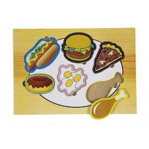 ภาพฉลุตัดต่อชุดอาหาร 6 ชิ้น , ของเล่นไม้, ของเล่นเสริมพัฒนาการ, ของเล่นเด็กอนุบาล, สื่อการสอนเด็กอนุบาล วัสดุและสี ปลอดภัยต่อเด็ก มีมาตรฐาน มอก. ตามที่ สพฐ. กำหนด