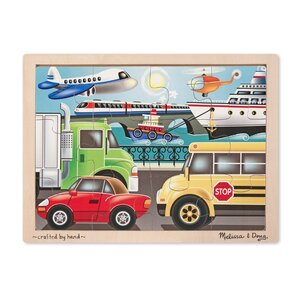 Wooden Jigsaw Puzzle - 12 piece Vehicles พัซเซิลไม้ 12 ชิ้น รูปรถ ส่งเสริมให้รู้จักคิด เหมือนหรือแตกต่าง Melissa&Doug, ของเล่นเสริมพัฒนาการ, ของเล่น