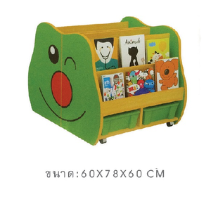 ชั้นวางหนังสือ 2 ด้าน มีล้อ,ตู้หนังสือการ์ตูน พร้อมช่องเก็บของ,ตู้ไม้จัดระเบียบ,เฟอร์นิเจอร์เด็ก,พร้อมส่ง