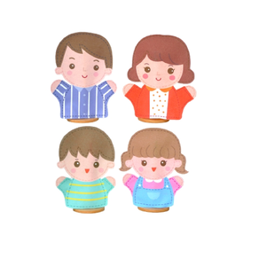 หุ่นมือ ครอบครัว พ่อ แม่ ลูกชาย ลูกสาว (ชุดเล็ก)ราคายังไม่รวมที่ตั้ง ของเล่นเสริมทักษะ,ของเล่นเด็ก, สื่อการสอนอนุบาล