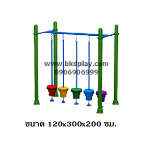 บาร์ปีนป่ายแป้นลูกกลม ทางเดินฝึกทรงตัว เครื่องเล่นสนามกลางแจ้ง เครื่องเล่นสนามเหล็ก สั่งผลิต