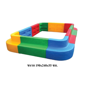 บ่อบอลสี่เหลี่ยม กระบะทรายพร้อมที่นั่ง บ่อบอลพลาสติก, คอกกั้นเด็ก, สินค้าพร้อมส่ง