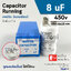 แคปรัน ยี่ห้อ DUCATI ชนิดเสียบ 8uF 450V. คาปาซิเตอร์ รัน ยี่ห้อ Ducati เกรดสูง capacitor ตัวเก็บประจุไฟฟ้า อะไหล่ปั๊ม อะไหล่มอเตอร์ CBB60