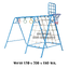เครื่องเล่นสนามเหล็ก ชุดรวมF ปีนป่ายเชือกถักบาร์โหนแป้นบาส OutdoorPlayground, เครื่องเล่นสนามกลางแจ้ง ราคาโรงงาน สินค้า สั่งผลิต 10-20 วัน