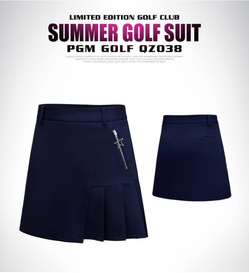 กระโปรงกอล์ฟ PGM QZ038 สีกรม