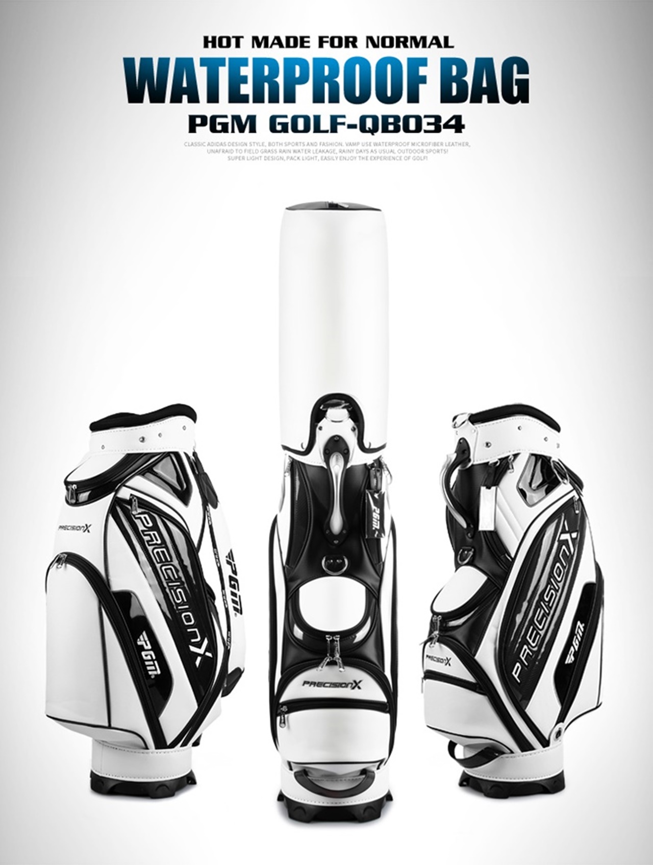 GOLF BAG PU WATER PROOF ถุงกอล์ฟ PGM QB034 กันน้ำ คุณภาพสูง เกรดพรีเมี่ยม ( 1 pcs. )