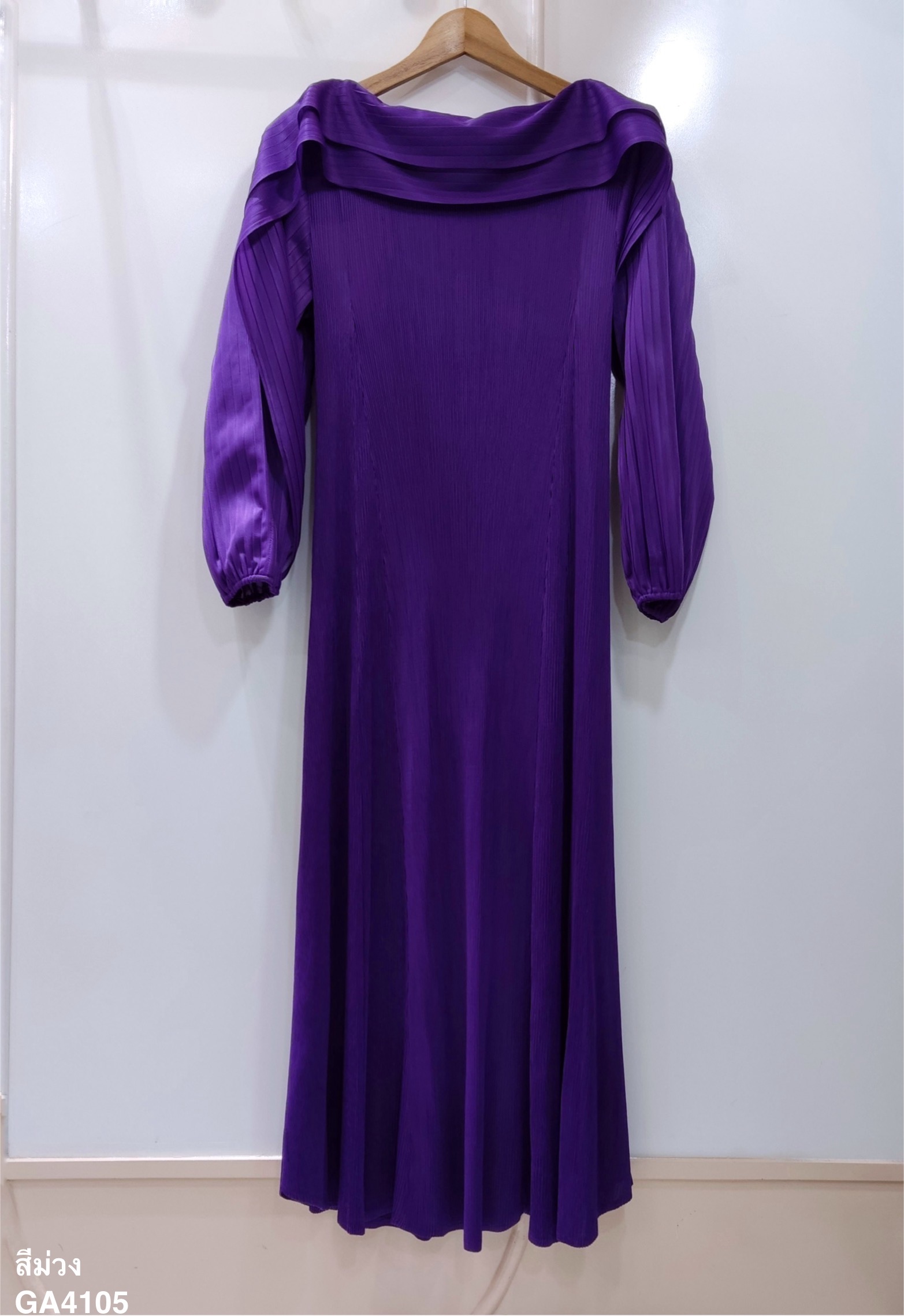 2MUAY รุ่น GA4105 เดรสพลีทคุณภาพ LAYER SLEEVE PLEATED DRESS 10 สี FREE SIZE