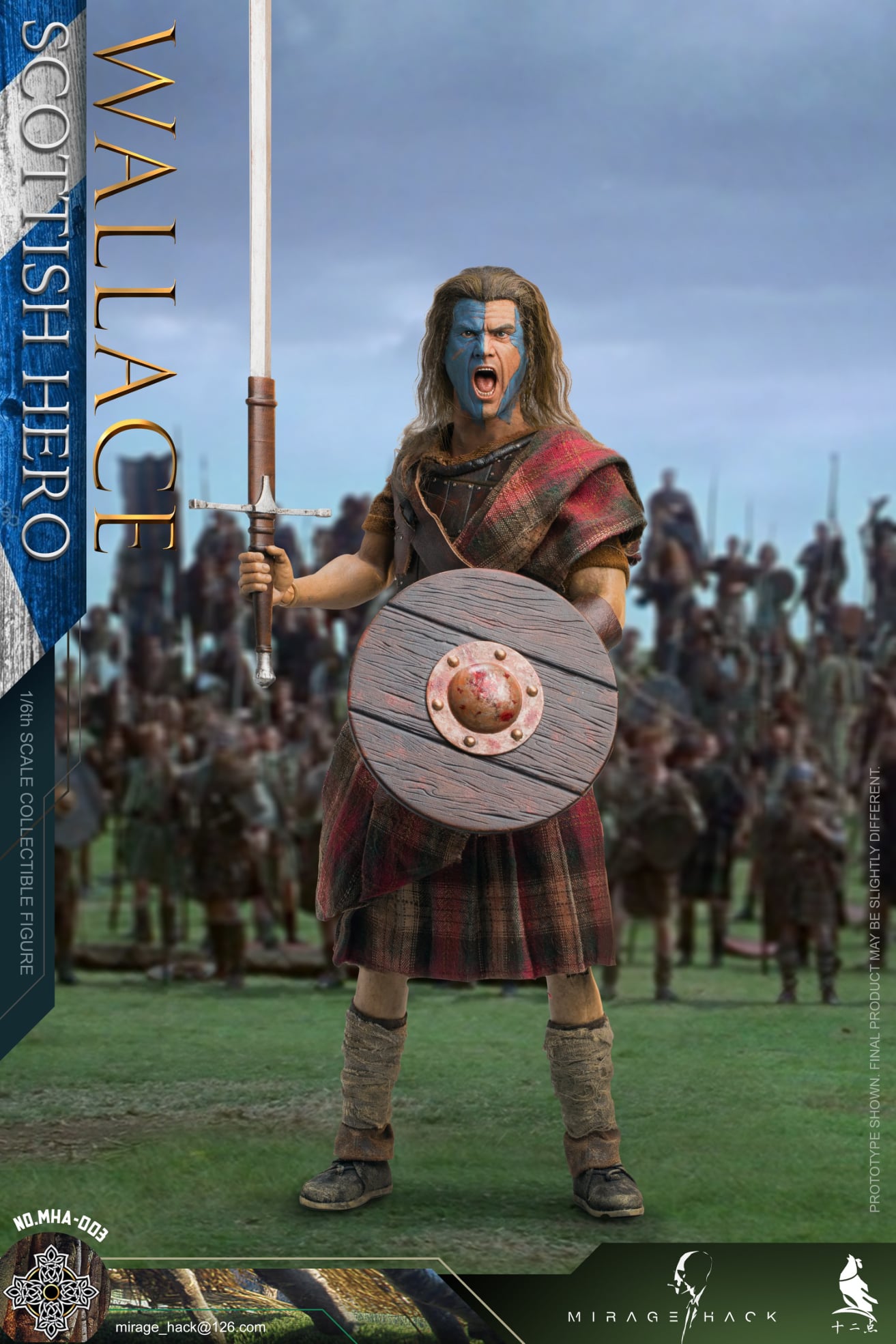 [สั่งจอง]Mirage Hack & Twelve O'clock MHA-003 1/6 : Scottish Hero Wallace Action Figure