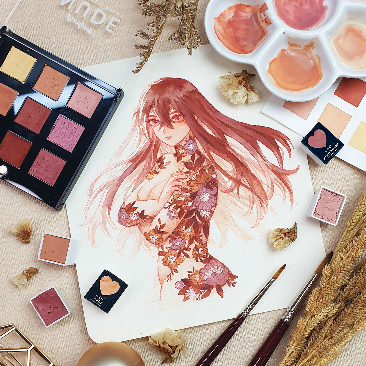 [ HANDMADE WATERCOLOR ] NUDE SERIES