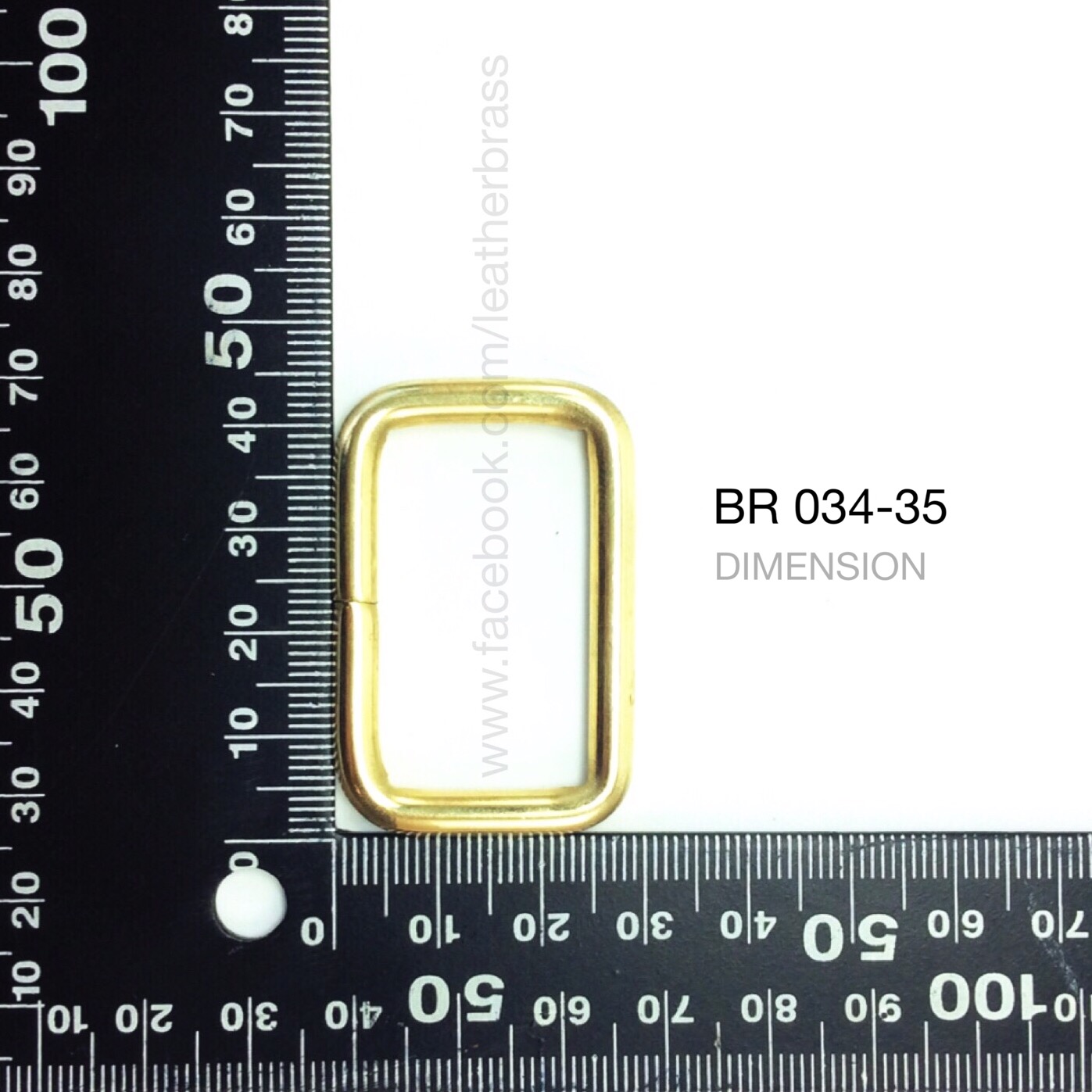 ฺBR034 ห่วงสี่เหลี่ยมทองเหลืองแท้ อะไหล่ทองเหลืองแท้ อุปกรณ์งานหนัง leatherbrass**ราคาต่อชิ้น**