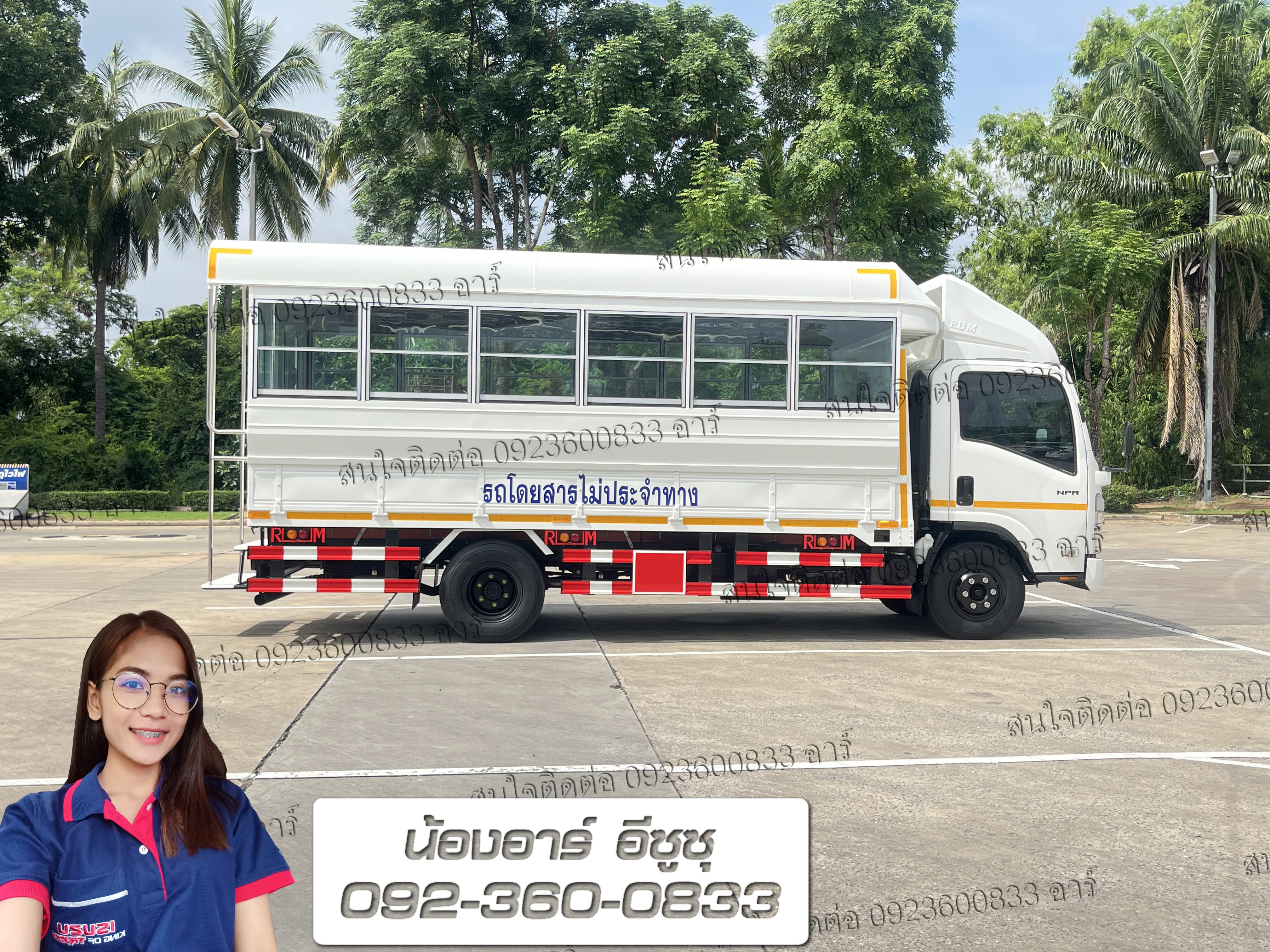 6 ล้อ ISUZU NPR Euro5 Max รถโดยสารแบบสองแถว