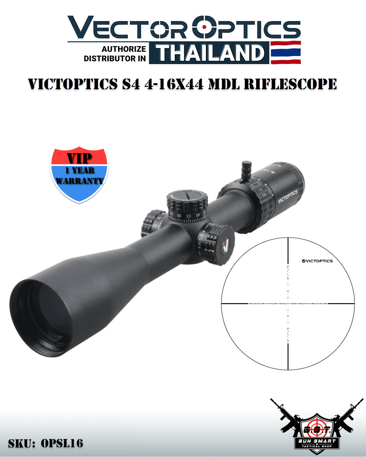VICTOPTICS AGN 4-16X44 MDL RIFLESCOPE