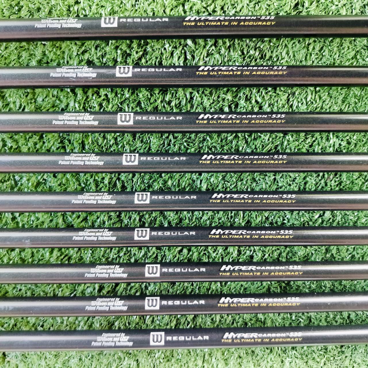** ก้านอ้วน ** FAT SHAFT** ชุดเหล็ก WILSON FS FAT SHAFT มีเหล็ก 3-9 เเละ PW SW 9 ชิ้นเต็ม ก้านผลิตจาก HYPER CARBON 535 ไม้กอล์ฟพรีเมี่ยมมือสอง ของแท้ By NakaraLuxurious