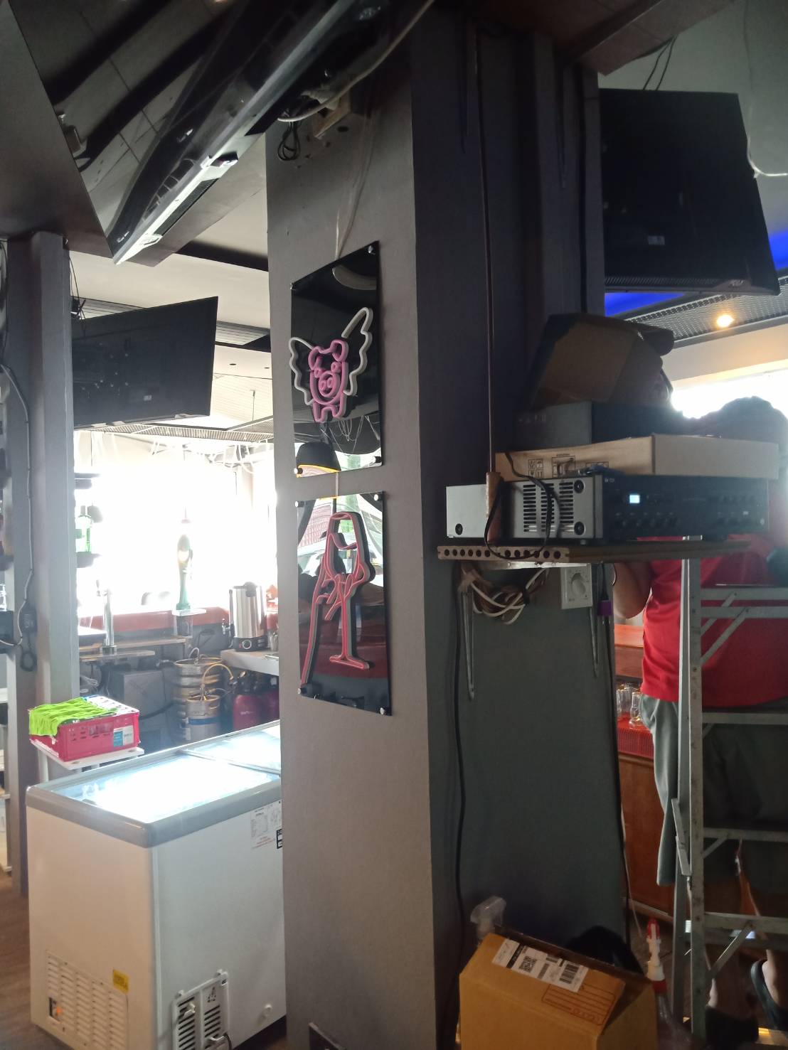 งานผลิต-ติดตั้ง ป้ายหน้าบ้านตัวอย่าง Ocean Town+ป้ายไฟนีออนดัดled flex ตามแบบ