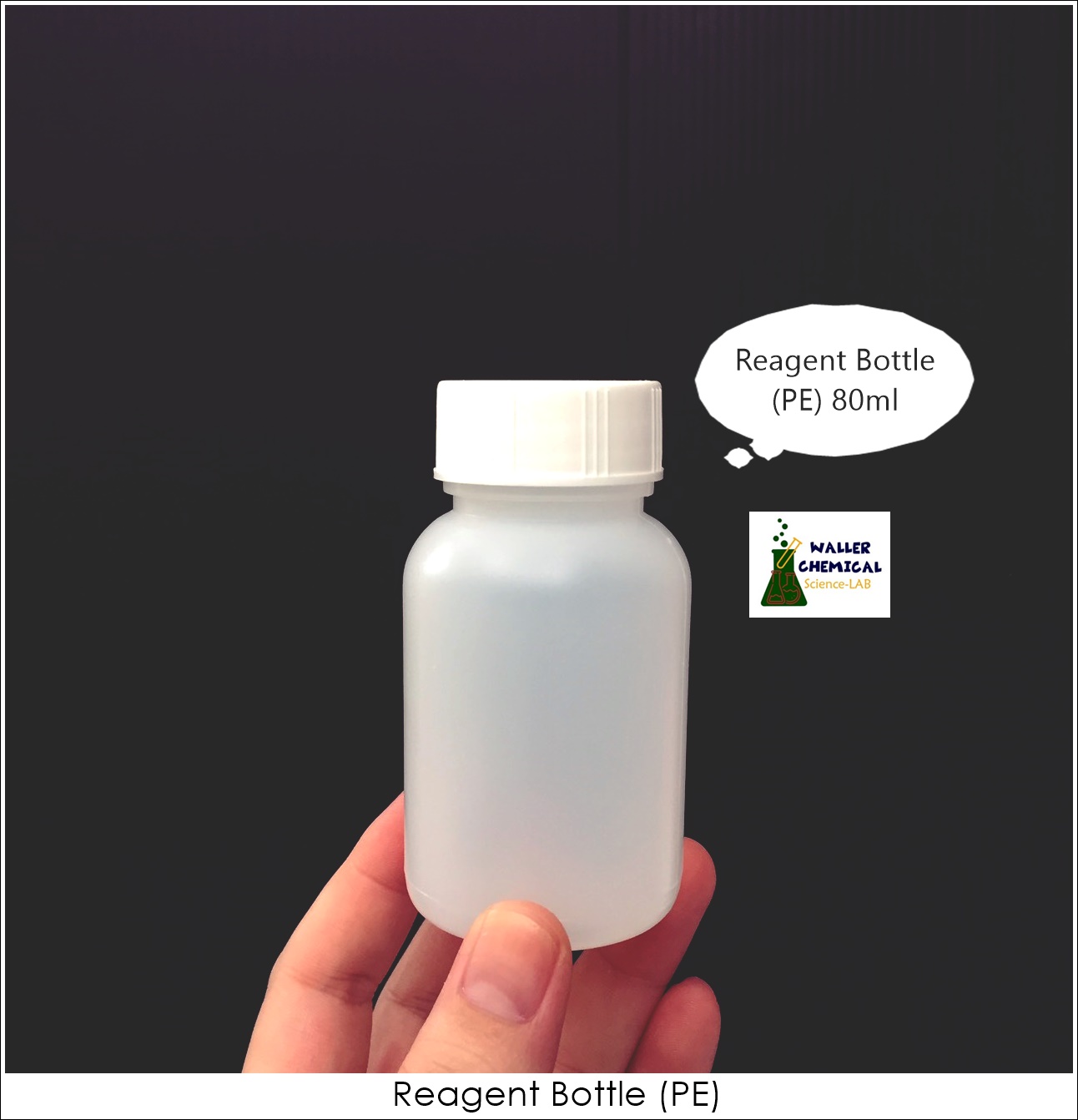 ขวดพลาสติกฝาขาว (ปากกว้าง) 80ml Reagent Bottle (PE)