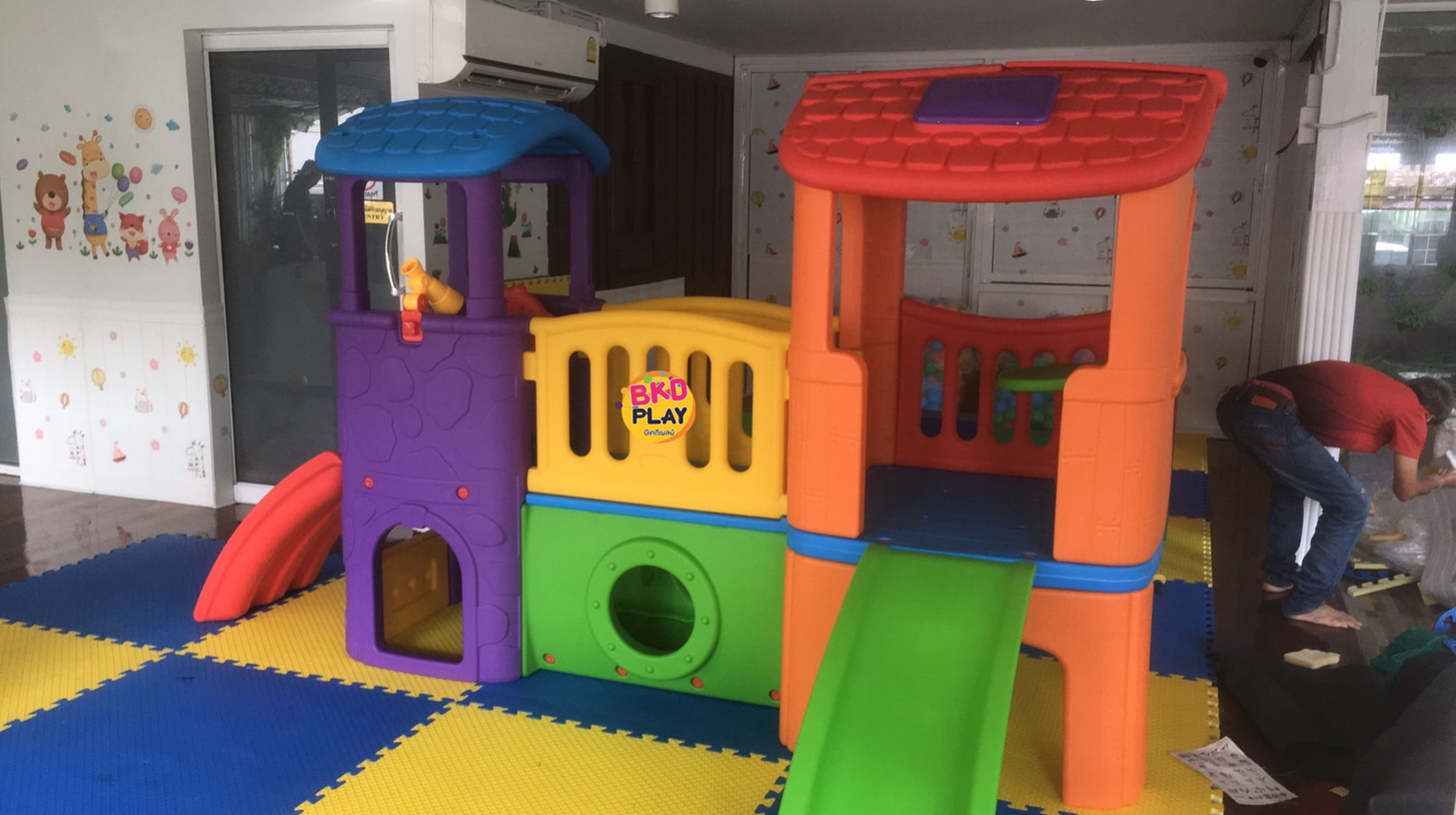 บ้านน้อย2ชั้นหลากสี บ้านสไลเดอร์ สไลเดอร์พร้อมปีนป่าย บ้านสไลเดอร์ของเล่น บ้านน้อยสองชั้น สไลเดอร์บ้าน,กระดานลื่น , เครื่องเล่นสนามในร่ม กลางแจ้ง kidszone พร้อมส่ง