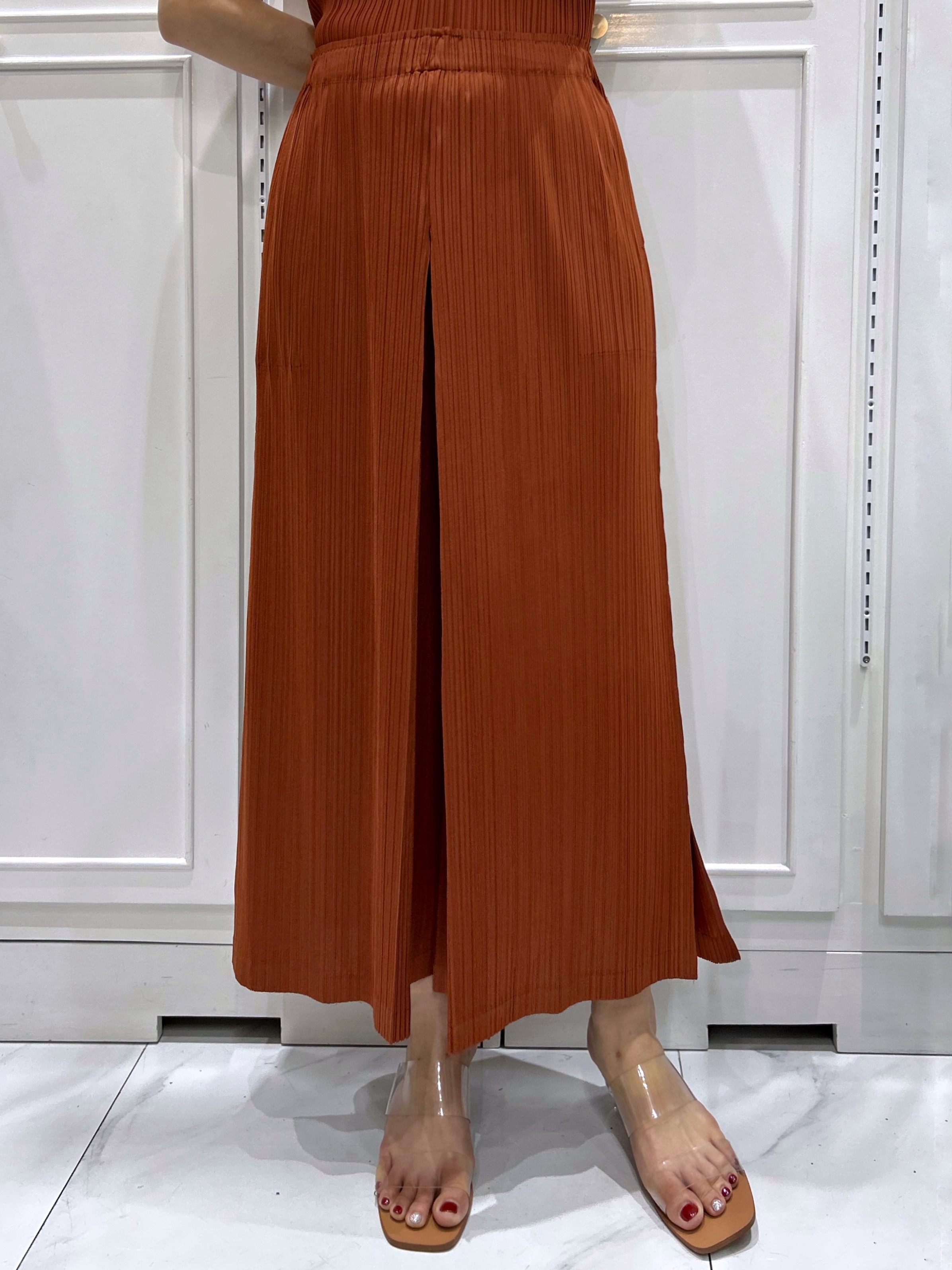 ปรับราคาลง20%!! ยาว 35นิ้ว!! 2MUAY รุ่น GJO11080 กางเกงอัดพลีท CULOTTE WIDE LEG PLEATED PANTS 8 สี FREE SIZE