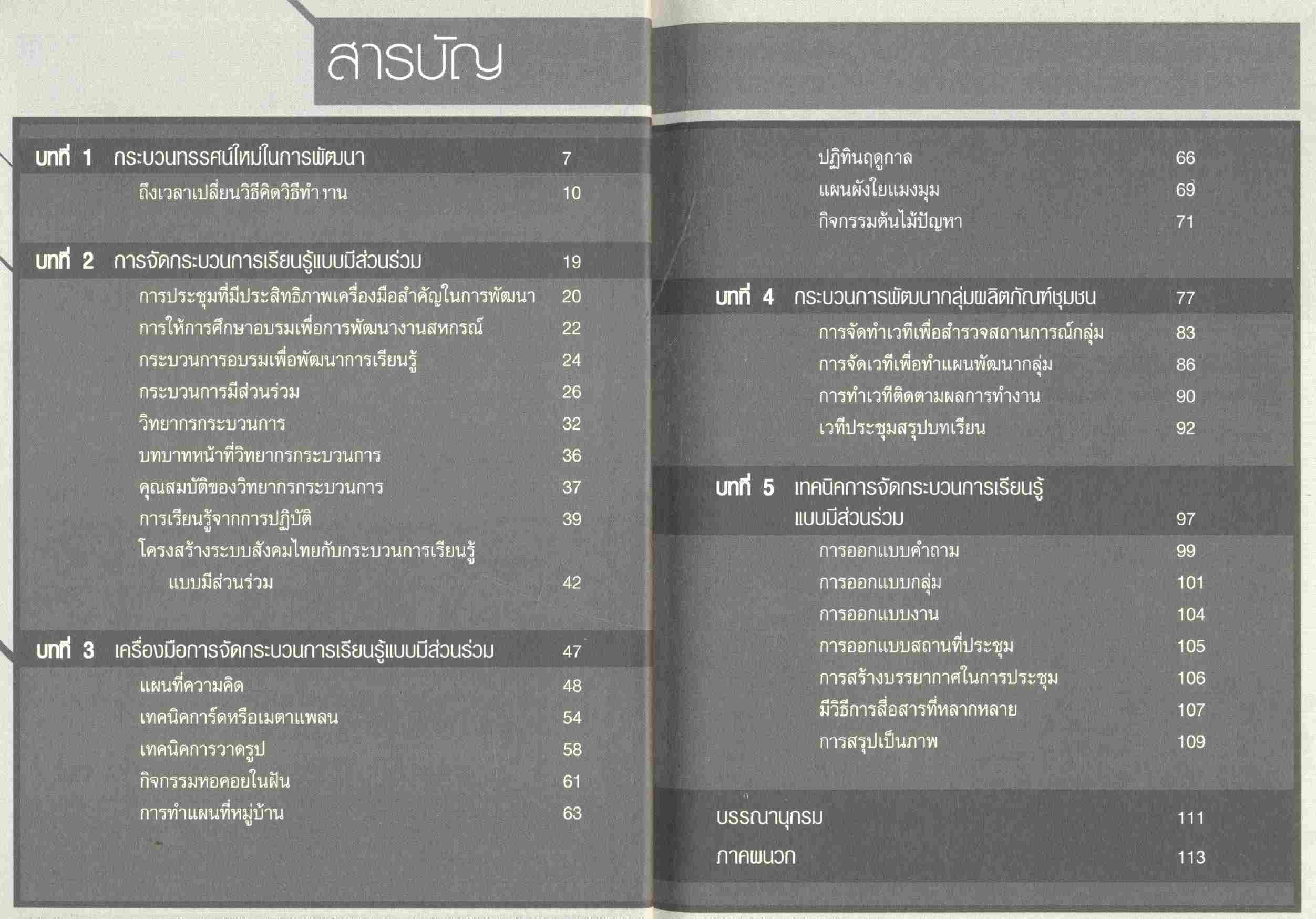 คู่มือ การจัดกระบวนการเรียนรู้เพื่อการพัฒนา ประสิทธิภาพการบริหารจัดการกลุ่มผลิตภัณฑ์ชุมชน