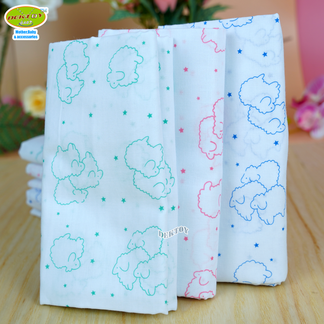 Gold Baby ผ้าอ้อมสาลู 2 ชั้นเกรดA ลายแกะ 12 ผืน