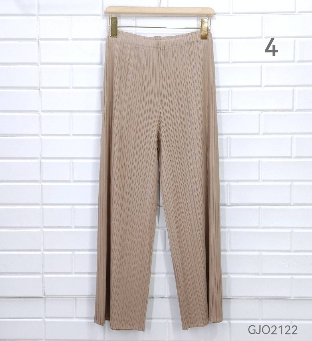 ปรับราคาลง20%!! ยาว 35.5นิ้ว!! 2MUAY รุ่น GJO2122 กางเกงผู้หญิง กางเกงพลีทคุณภาพ 6สี FREE SIZE LOOSE STRAIGHT PLEATED PANTS