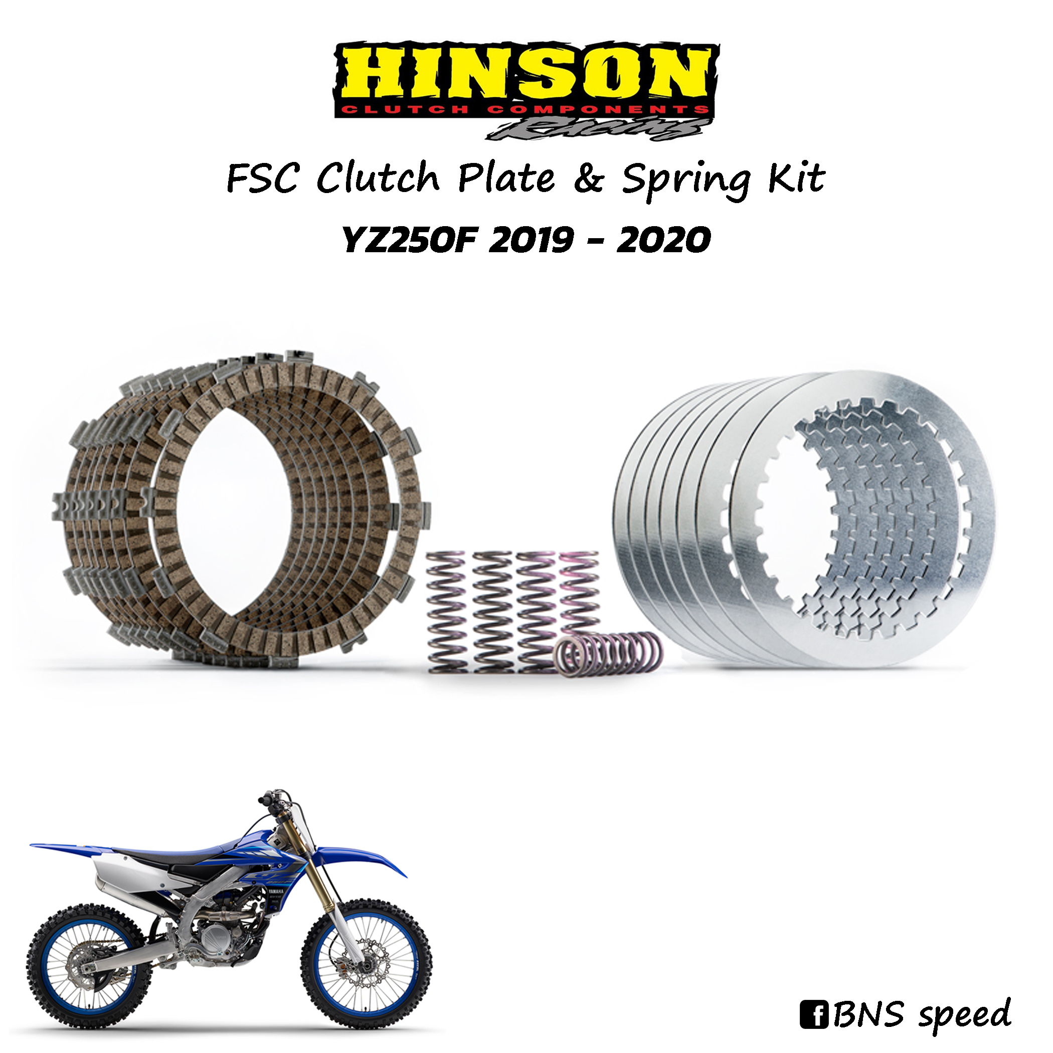 ชุดแผ่นคลัทช์ Hinson FSC Clutch Plate & Spring Kit YZ250F 19-21, YZ250FX 20-21, WR250F 20-21