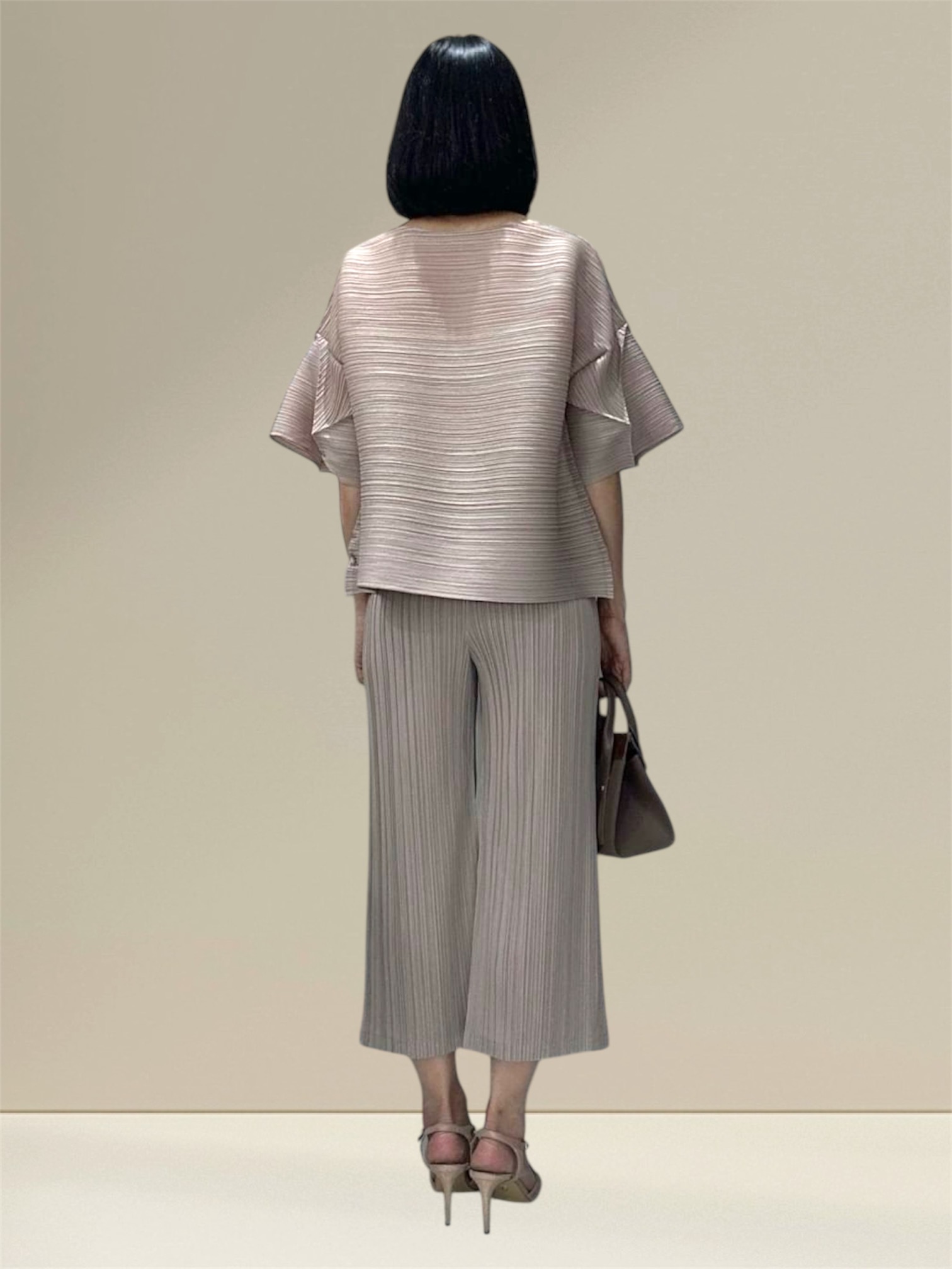 สีใหม่! 2MUAY รุ่น GJO9319-9 / GJO7573-9 เซ็ตพลีทคุณภาพ FLARE SLEEVE TOP WITH PANT PLEATED SET 7 สี FREE SIZE
