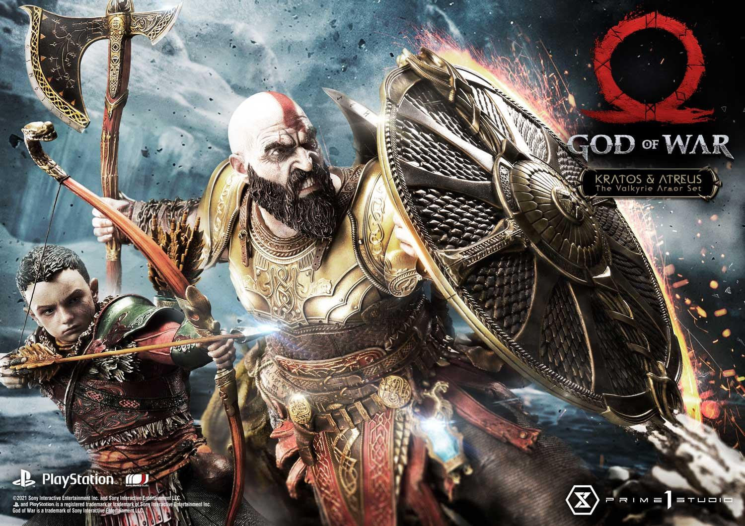 [สั่งจอง]Prime 1 Studio UPMGOW-03DX 1/4 : God of War - Kratos & Atreus The Valkyrie Armor Set (Deluxe Version)