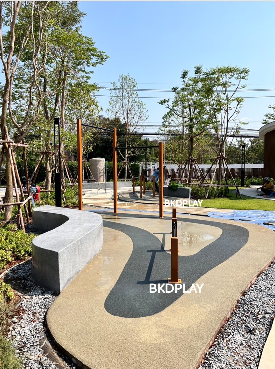 เครื่องออกกำลังกายกลางแจ้ง อุปกรณ์คานดันพื้นคู่ ลานกีฬาอเนกประสงค์ สนามกีฬา ผลิตในไทย สั่งทำตามสีที่ต้องการได้