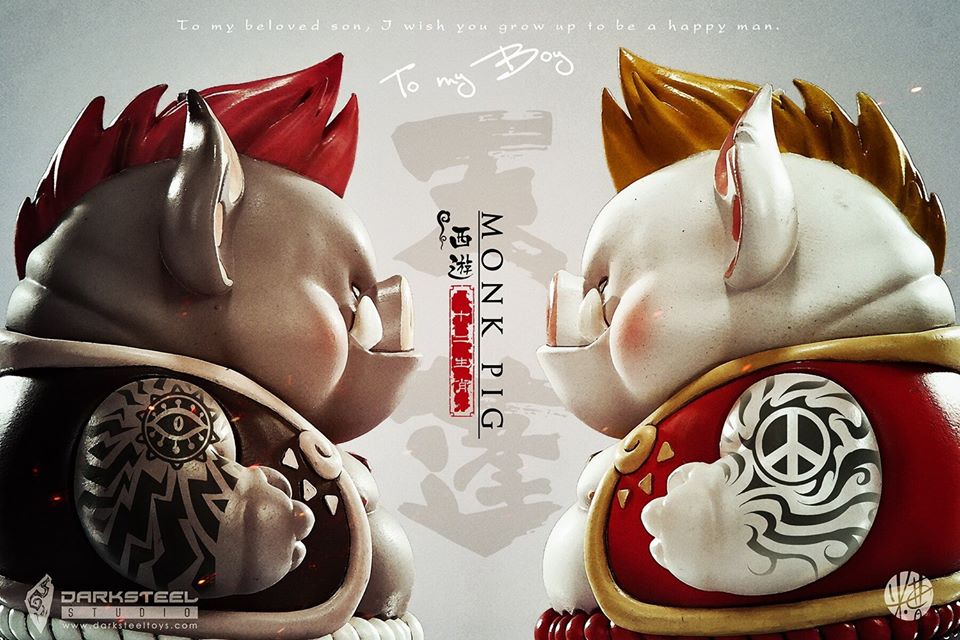 [สั่งจอง]DarkSteel Toys DSC-005 black/DSC-005B white 13cm 《The League of Monster Jurney to the West》 Animals Signs - Pig - TianPeng