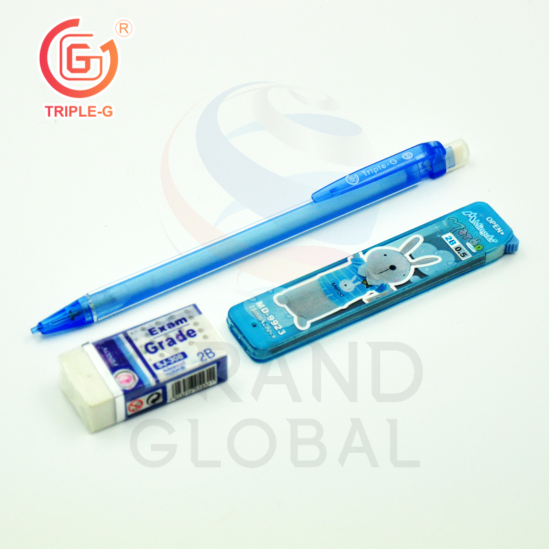 Triple-G ชุดเครื่องเขียน ดินสอ ไส้ดินสอ ยางลบ