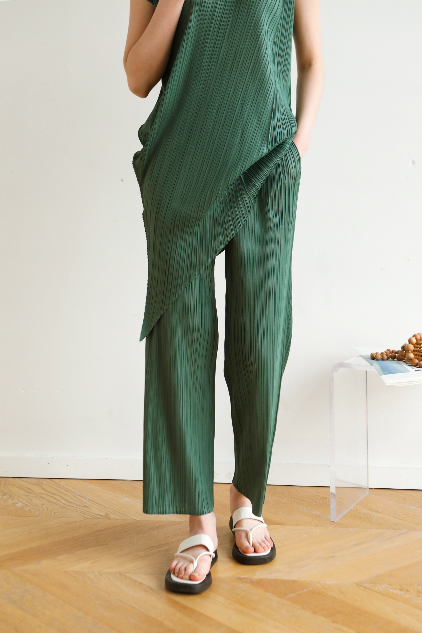 ยาว37นิ้ว! 2MUAY BASIC รุ่น GJO8312 กางเกงผู้หญิง กางเกงอัดพลีทคุณภาพ BASIC STRAIGHT PLEATED PANTS 12สี FREE SIZE