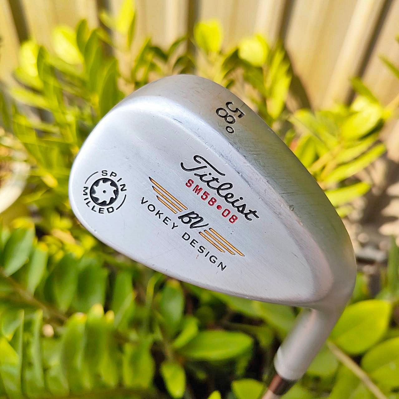 WEDGE TITLELIST BV VOKEY DESIGN SPIN MILLED องศา 58 เบาท์ 08 ก้าน DYNAMIC GOLD X100 ร่องคมลึก SPIN MILLED สวยมาก กัดลูกโหดขั้นเทพ WEDGE อันดับ 1 ไม้กอล์ฟพรีเมี่ยมมือสอง ของแท้ By NakaraLuxurious