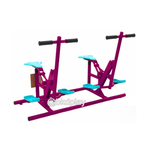 เครื่องออกกำลังกายกลางแจ้งผู้ใหญ่,บริหารแขน-เข่า-ลดหน้าท้อง (แบบม้าโยกคู่) ,ลานกีฬาอเนกประสงค์ ,สวนสาธารณะ ,เทศบาล ,หมู่บ้าน ,ผลิตในไทย ,สั่งทำตามสีที่ต้องการได้ ขนาด 60x150x120 ซม.