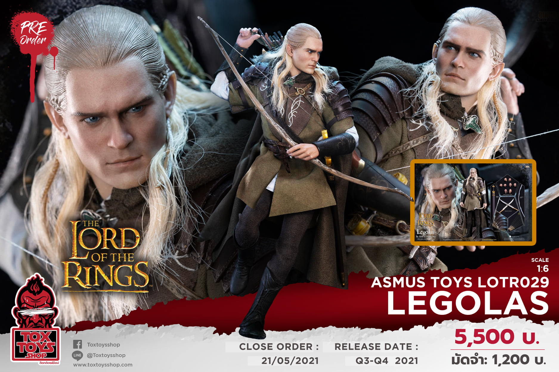 [สั่งจอง]ASMUS TOYS LOTR029 1/6 : THE LORD OF THE RINGS SERIES: LEGOLAS - AT HELMS DEEP