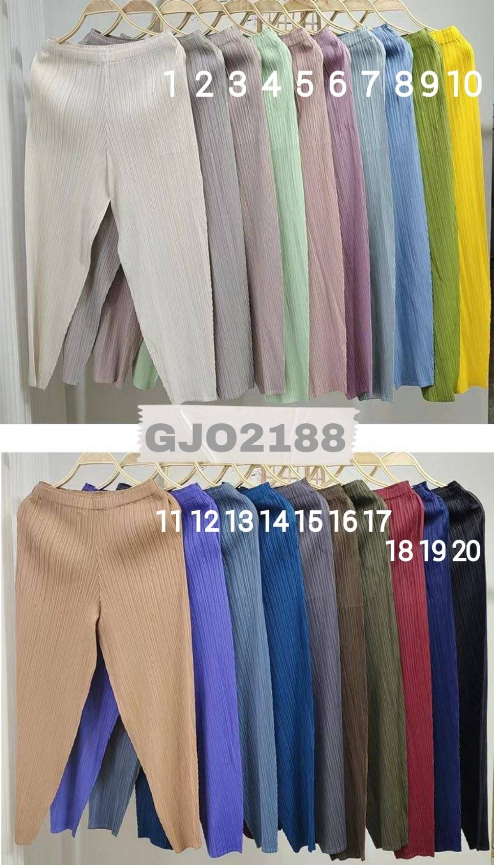 ยาว 34นิ้ว!! 2MUAY รุ่น GJO2188 กางเกงผู้หญิง กางเกงอัดพลีทคุณภาพ 12สี FREE SIZE CASUAL FIT PLEATES PANTS