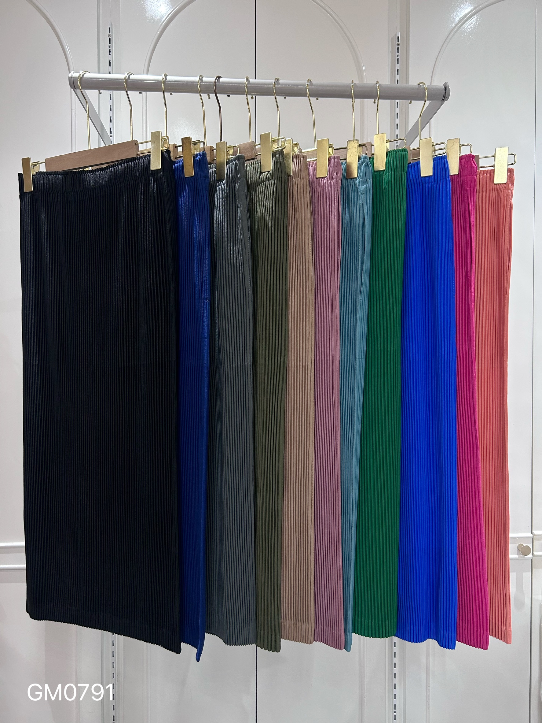 ยาว 32นิ้ว!! 2MUAY GM0791 กระโปรงอัดพลีทผ้าหนาทรงสอบ ไม่มีผ่า THICK PENCIL PLEATED SKIRT 11 สี FREE SIZE