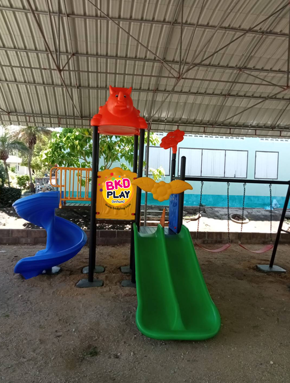 เครื่องเล่นสนามกลางแจ้ง ชุด ไดโนเสาร์เพื่อนรัก , กระดานลื่น, ของเล่น,ครุภัณฑ์สนามเด็กเล่น, สพฐ,โครงการโรงเรียนประชารัฐ playground,สไลเดอร์,ของเล่นเสริมพัฒนาการ,เครื่องเล่นสนาม, สนามเด็กเล่น ทำงบประมาณ70,000 บาท