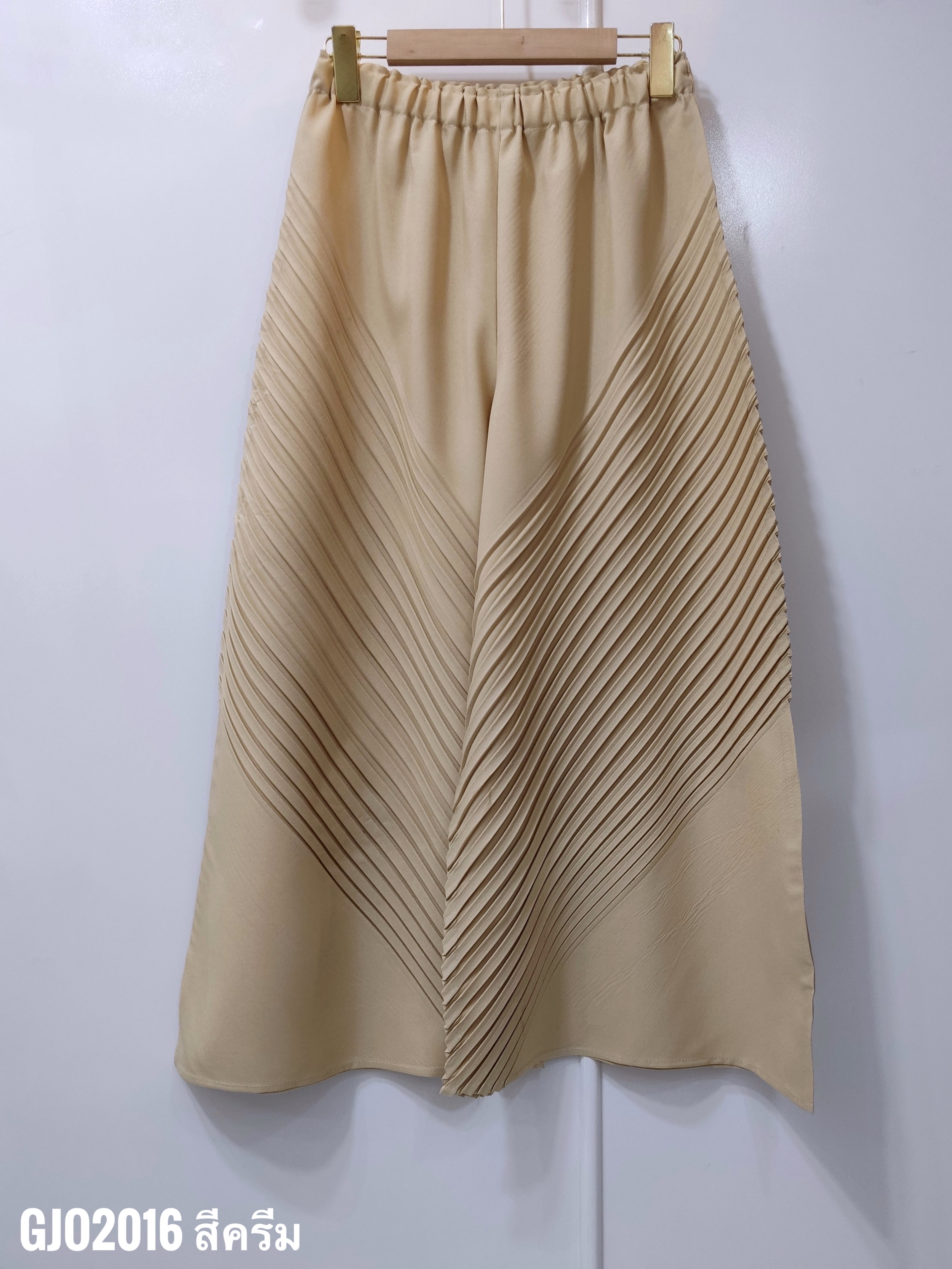 ปรับราคาลง20%!! เอวถึง37สะโพก44ยาว36นิ้ว ผ้าไม่ยืด! 2MUAY รุ่น GJO2016 กางเกงอัดพลีทคุณภาพ CHIC DIAGONAL PLEATED PANTS 7 สี FREE SIZE