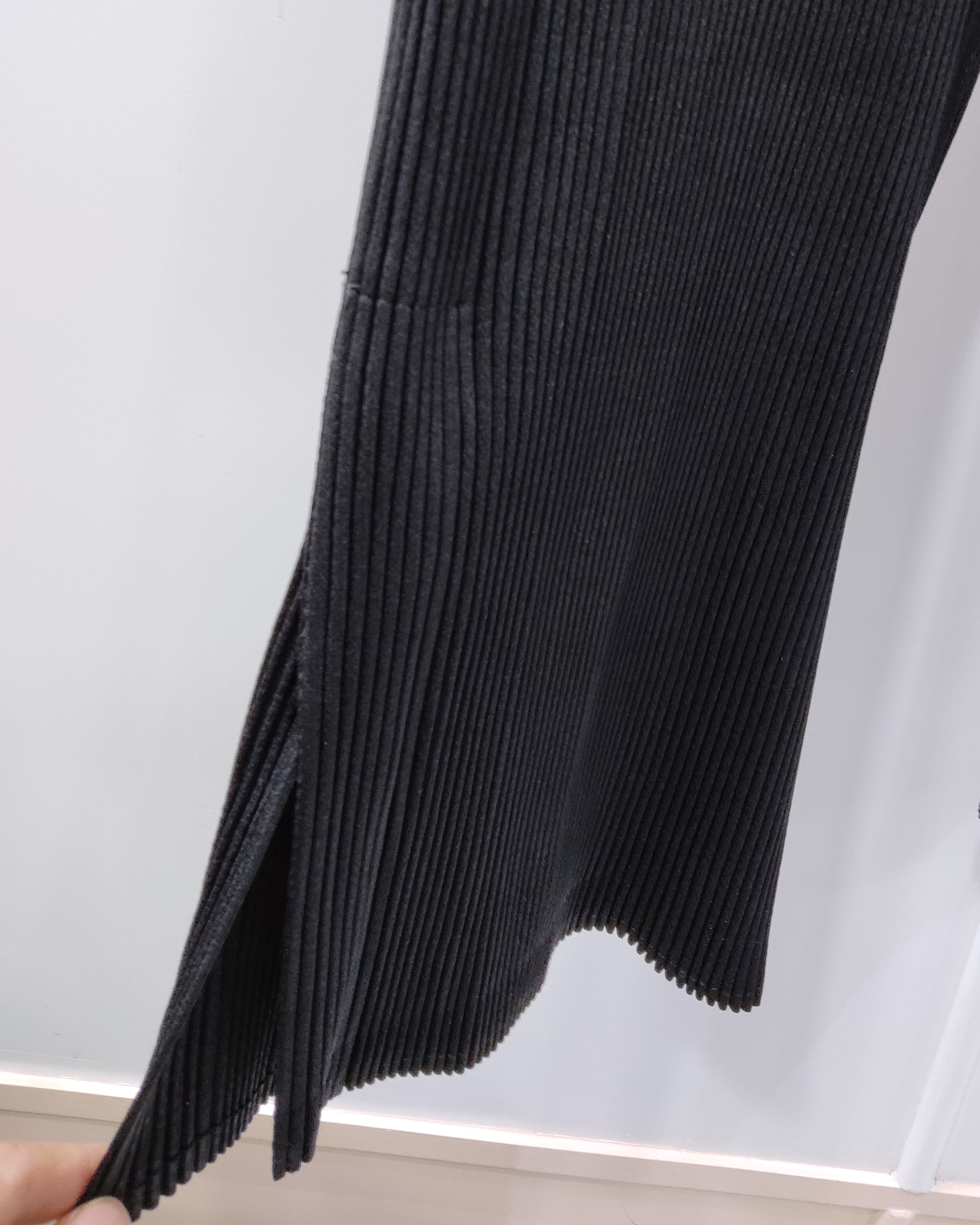 ยาว 34นิ้ว 2MUAY รุ่น GA8745 กางเกงอัดพลีท STRAIGHT PLEATED PANTS สีดำ FREE SIZE