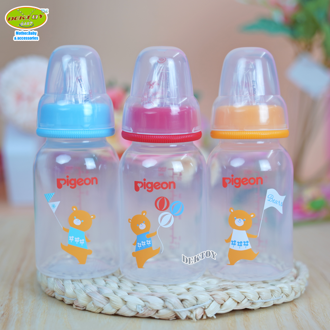 NEW CORO 4 ออนซ์เดี่ยว Pigeon พีเจ้น ขวดนมพีเจ้น PP 4 ออนซ์ ลายโคโร่ คอมาตรฐาน พร้อมจุกนมคลาสสิค size S