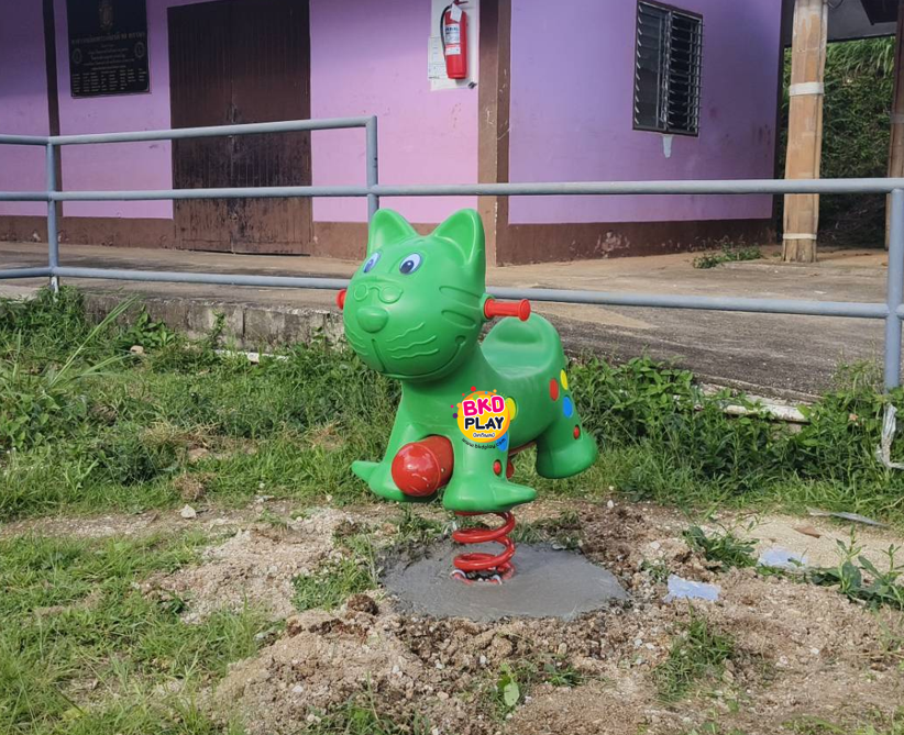 แมวสปริงโยกเยก,โยกเยกสปริง,ของเล่น,เครื่องเล่นสนามกลางแจ้ง สินค้าพร้อมส่ง